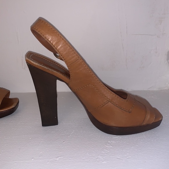 YSL sling backs with comfortable stacked heels - Picture 7 of 12